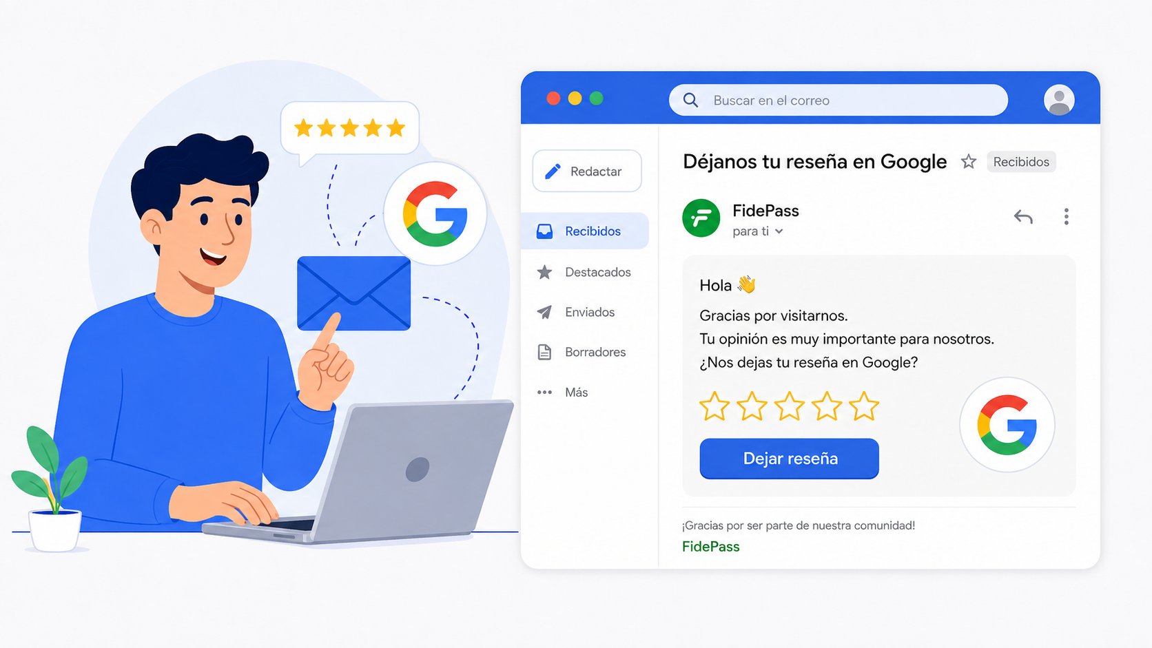 Módulo de Google Reseñas en Fidepass